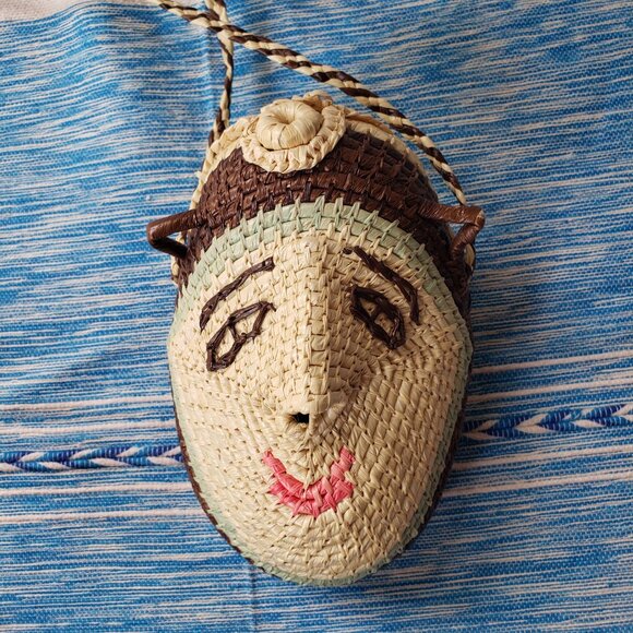 Vintage Panamanian Woven Figural Medicine Pouch Wounaan Embera Raffia Bag Purse - Picture 2 of 9